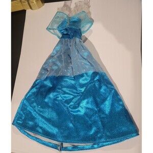 Vintage Lucky Ind Co. Barbie Clone Blue Ball Gown Dress Silver Accents